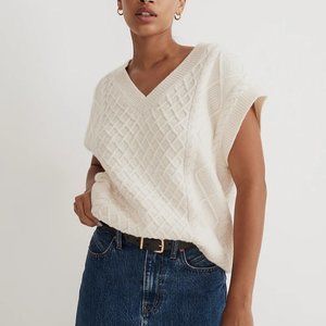 NWT Madewell Cable-Knit V-Neck Sweater Vest